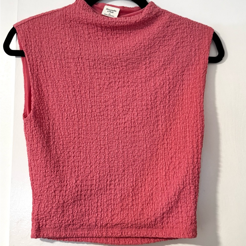 Abercrombie & Fitch Pink Textured Mock Neck Tank